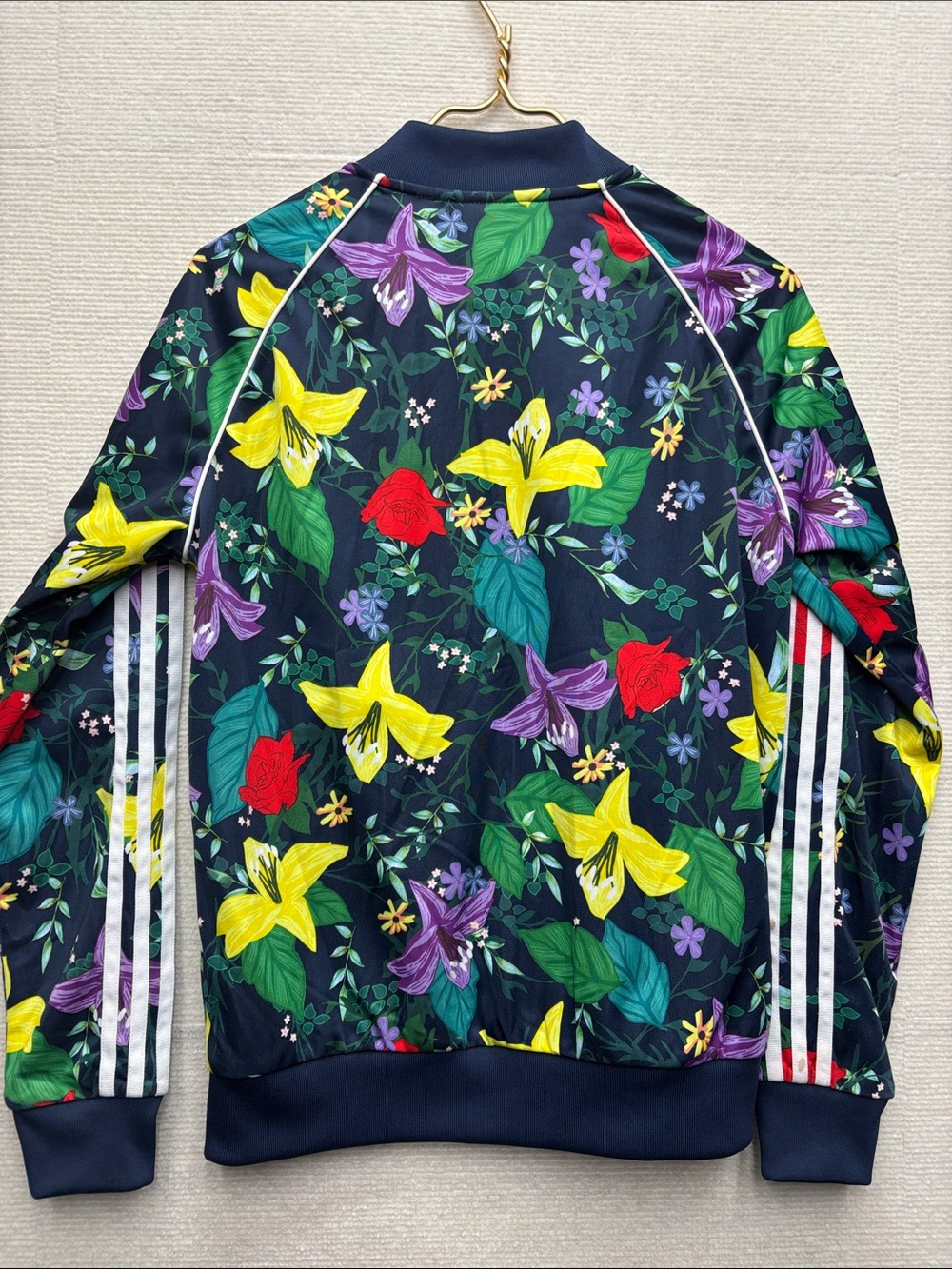 adidas Navy Floral Bomber Jacket - Picture 5 of 7